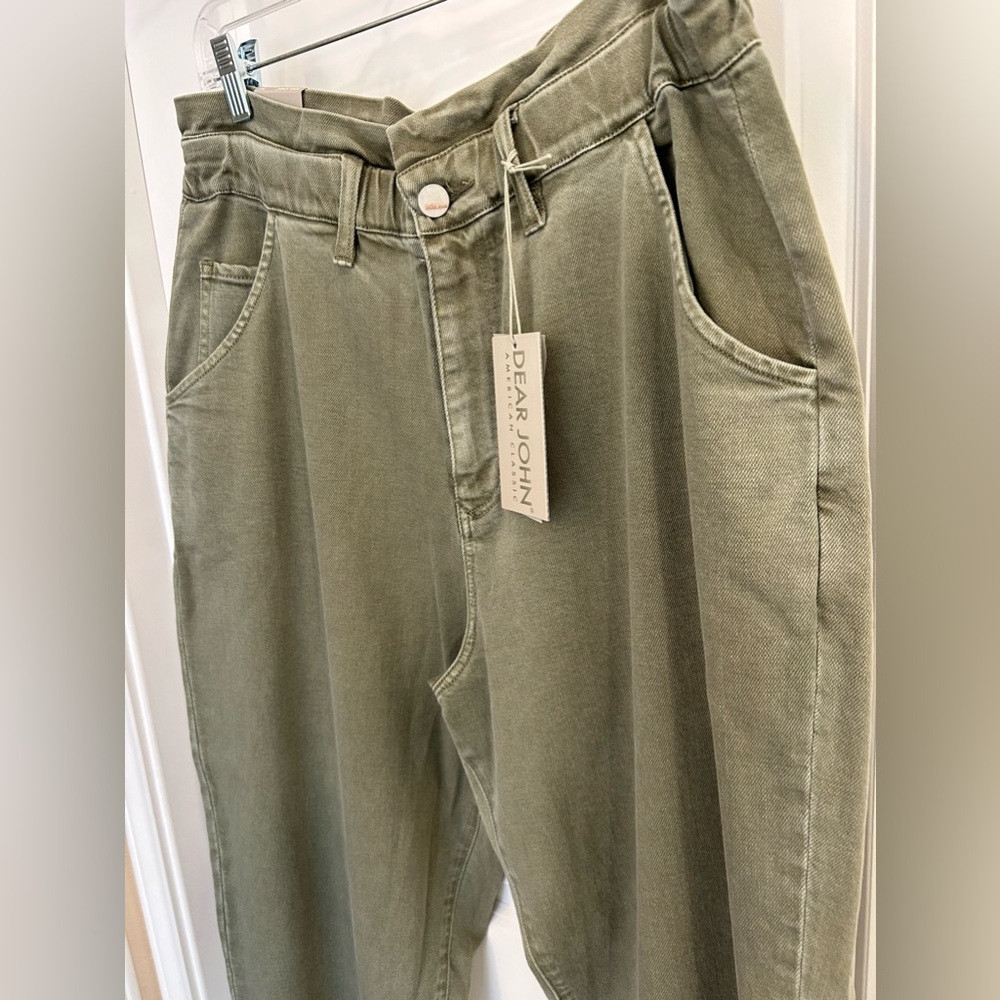 Women’s Dear John SUPER HIGH RISE NOAH PALMER GREEN Straight Leg Pant size  31 - Picture 3 of 7